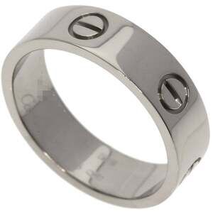 CARTIER 18k Silver Love Ring #60
